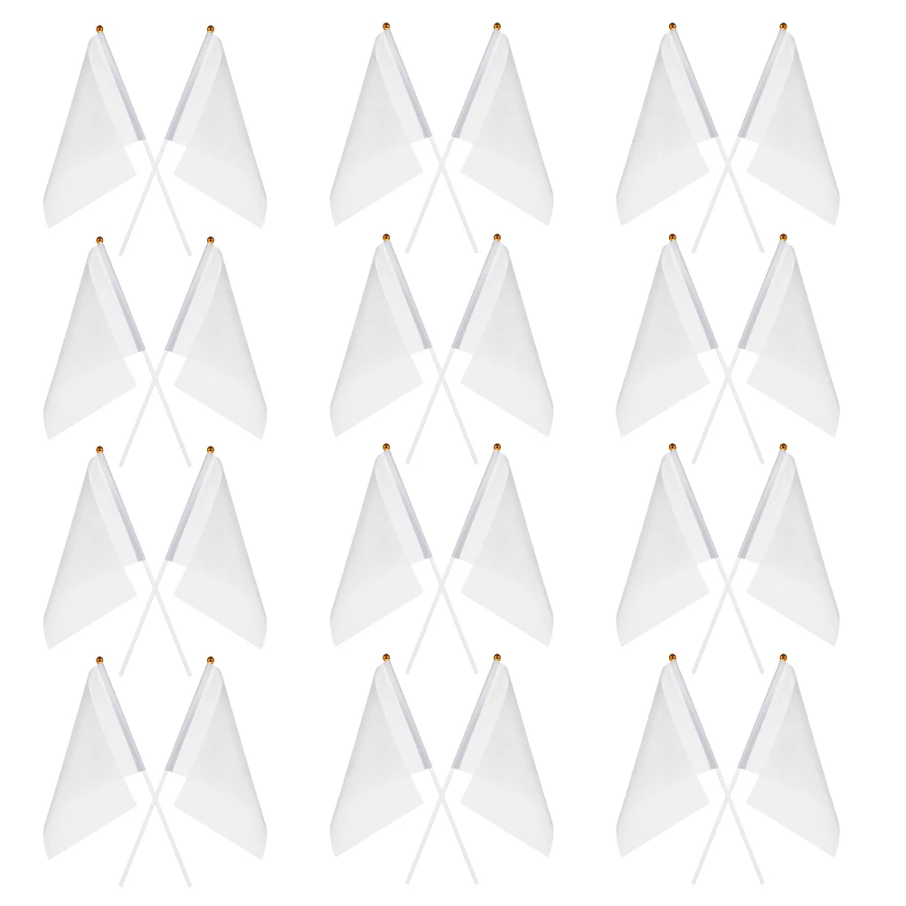 

30pcs Referee Flags Durable Polyester Hand Held Blank Lightweight Standard Size Team Sports Accessories