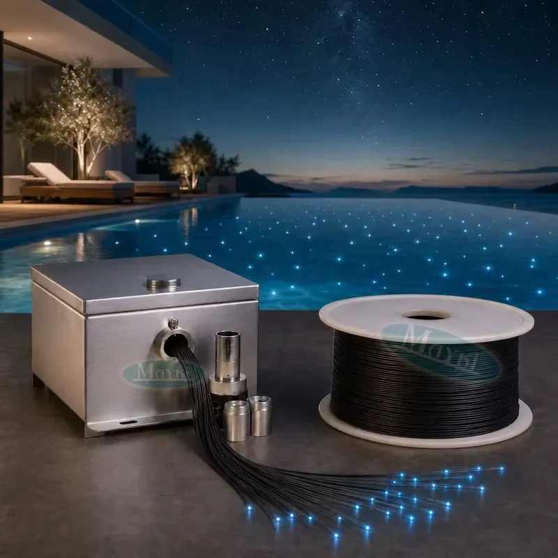 DMX Waterproof CCT 2700K Fiber Optic Star Light 80W Optical Fiber LED Light Engine for Swimming Pool Perimeter Lighting
