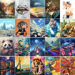 GATYZTORY Diy Painting By Numbers Kits For Adults Drawing On Canvas Pictures By Number Paint For Home Decors