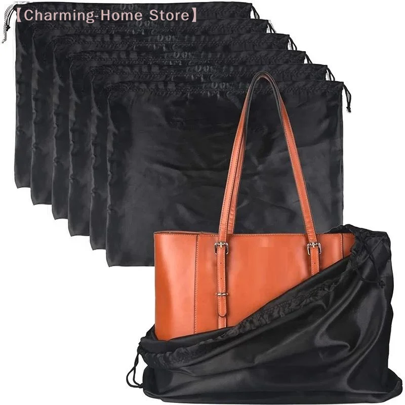 【M】Silk Cloth Dust Bags Fashion Dustproof Travel Drawstring Pouch Thick Dust Cover Storage Bags Handbags