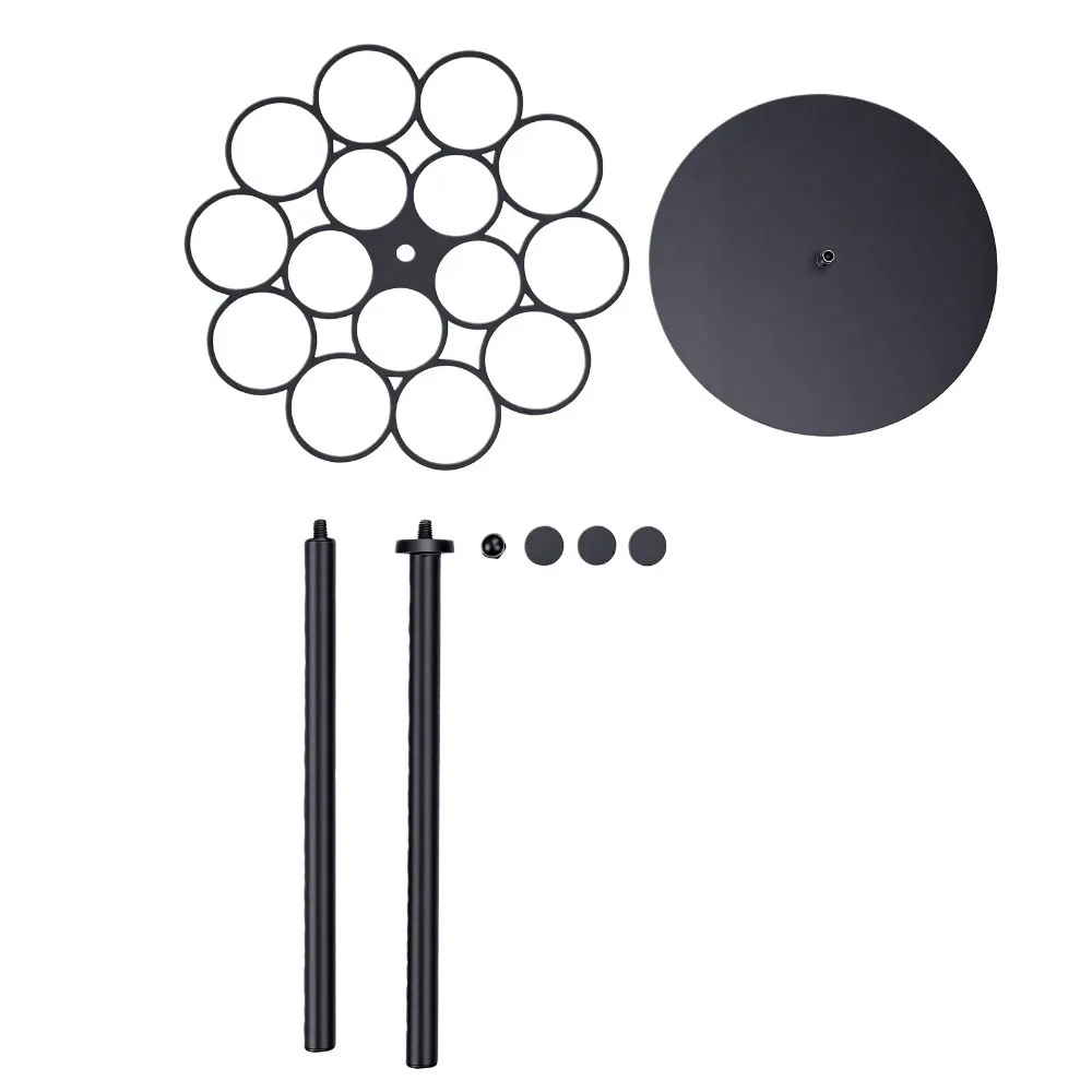 7 Holes Design Syrup Organizer Acrylic Black Turntable Display Tray 360 Rotatable Rotating Storage Holder For Coffee Bar