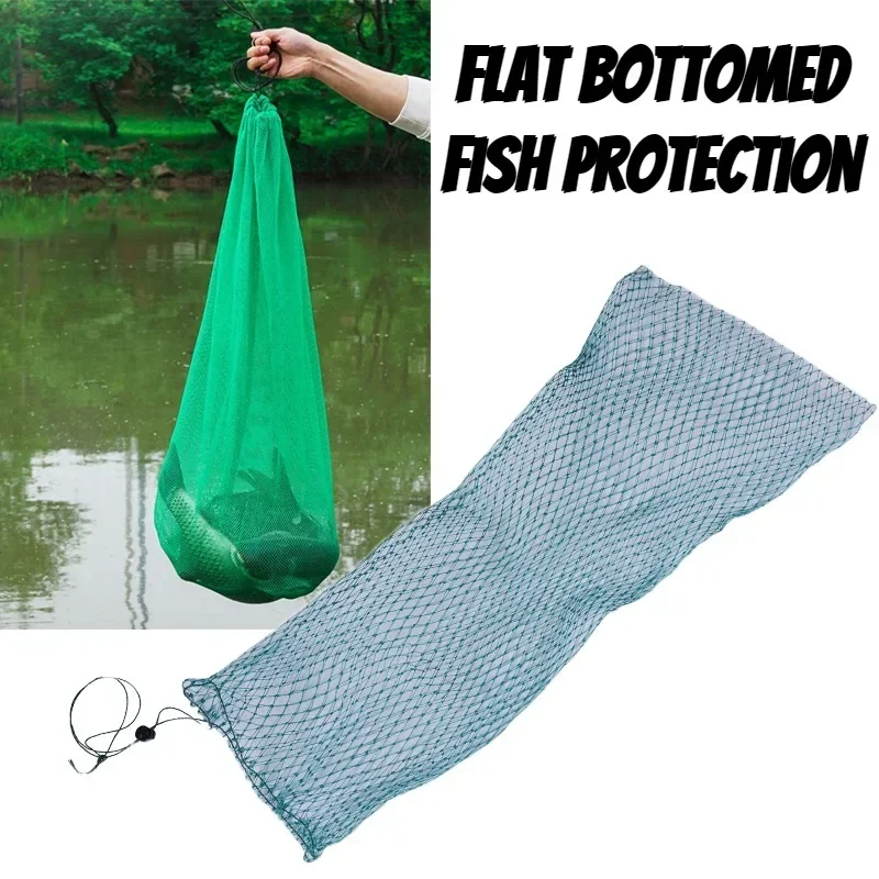 0.7M/1M High Quality Nylon Foldable Fishing Net Fish Pot Trap Fishing Net Creel Simple Fish Guard Flat Bottom Beam Mouth Net