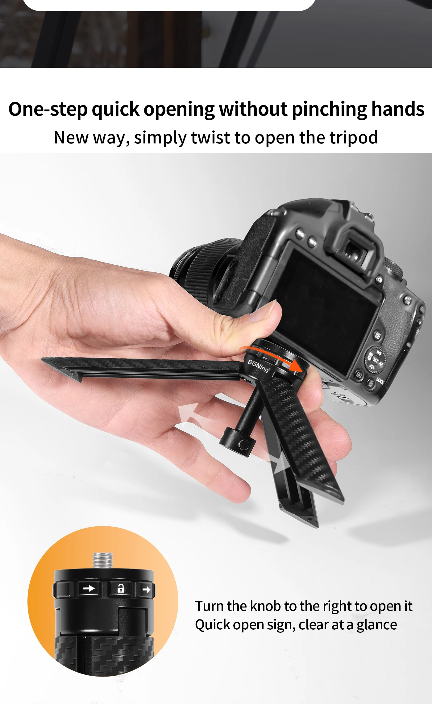 Mini-Vlog-Stativhalterung mit 1/4-Zoll-Adapter für Gopro Insta360 X6 X5 Air OSMO 360 II Action 5Pro Einbeinstativ Selfie-Stick-Stange – Detail 3