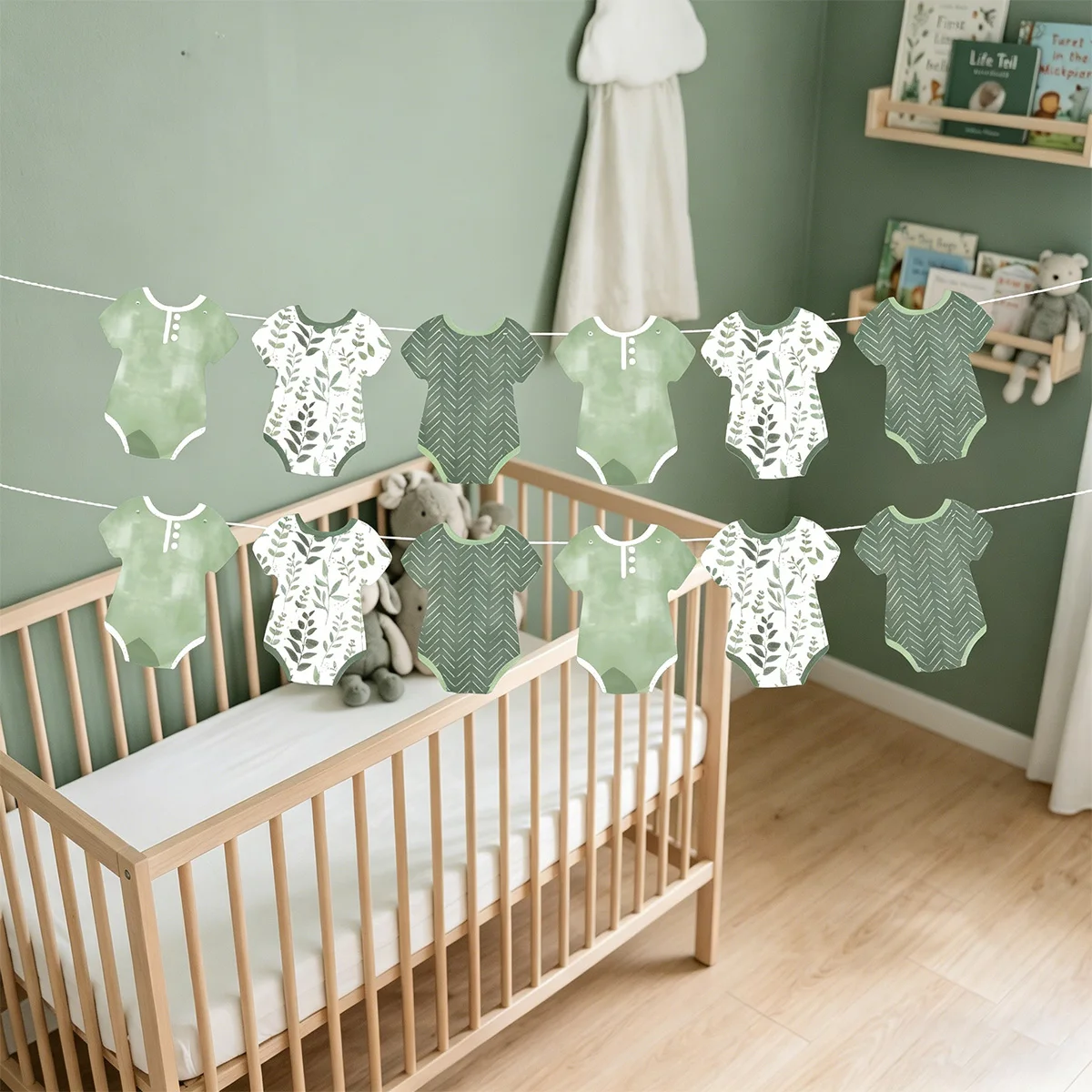 Happiness Boho Botanical Baby Garland Banner Greenery Baby Bodysuits Baby Shower Gender Reveal  Baptismal Party Decorations - view 2