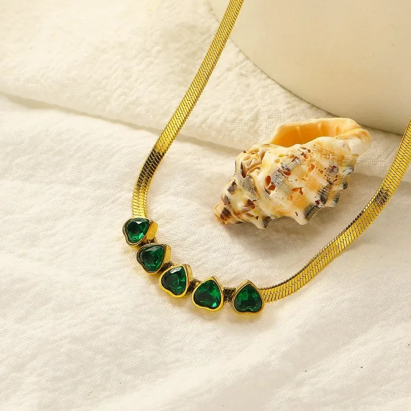 أنيقة الماس مجموعة الحب قلادة الإناث، شخصية عصرية مزاجه التيتانيوم الصلب سلسلة الترقوة