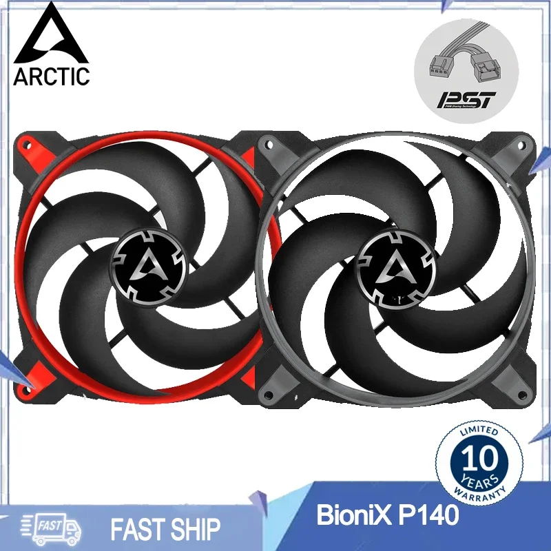 Imagem -01 - Arctic-ventilador para Jogos com Pressão Otimizada Bionix Pwm Pst Ventilador para pc 14 Centímetros 1950rpm Fdb 4pin High Velocidade Mudo 140 mm