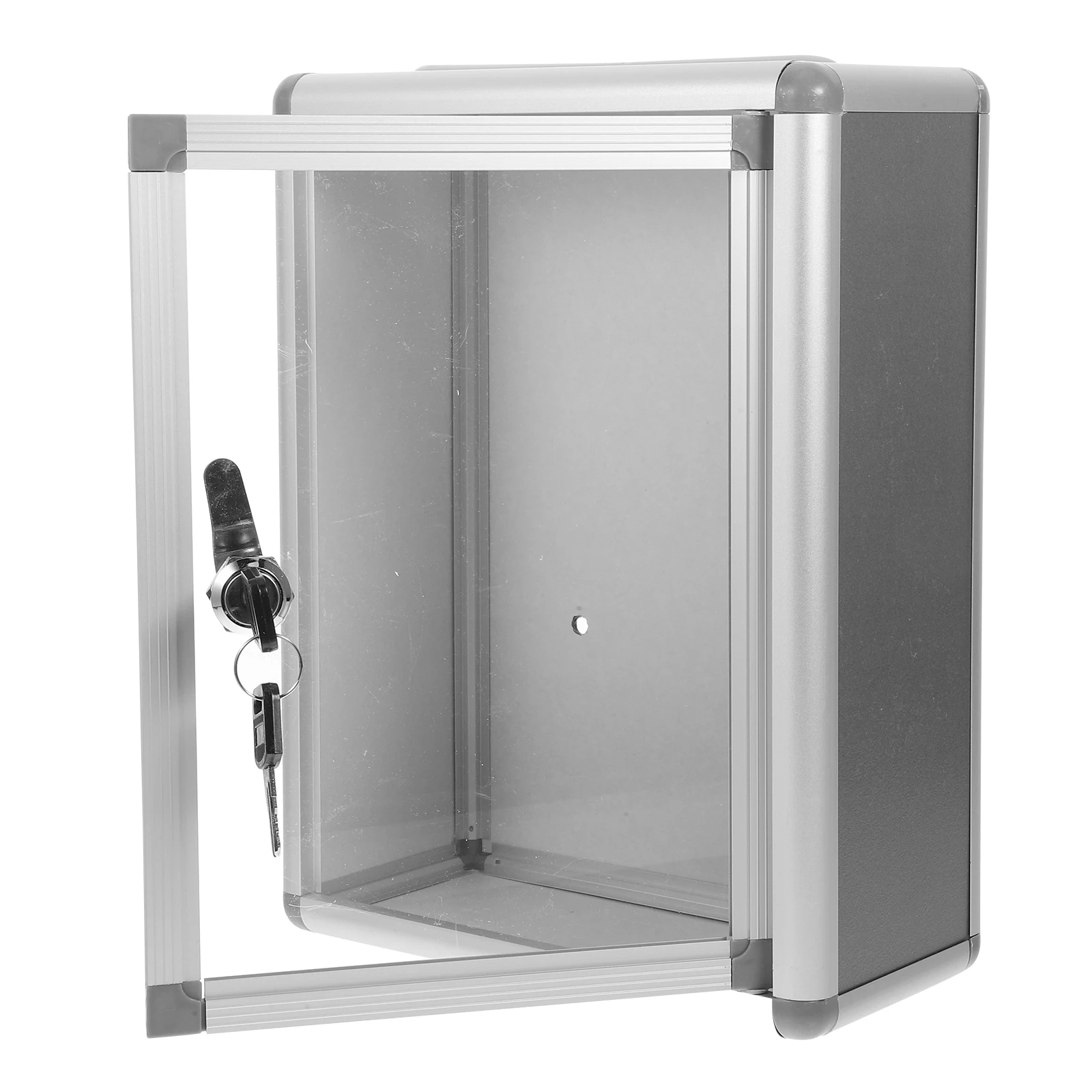 Wall mounted Voting Gray Lockable Mailboxes Office Use Large Capacity Safe Storage Suggestion Case Hanging Post Box Aluminum