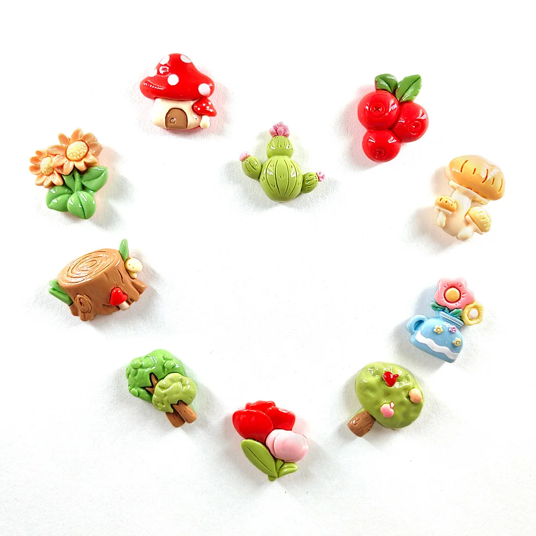 10pcs Forest Flower Mushroom Tree Trump Fridge Magnet Whiteboard Refrigerator Megnetic Message Post Home Kitchen Decoration view 5