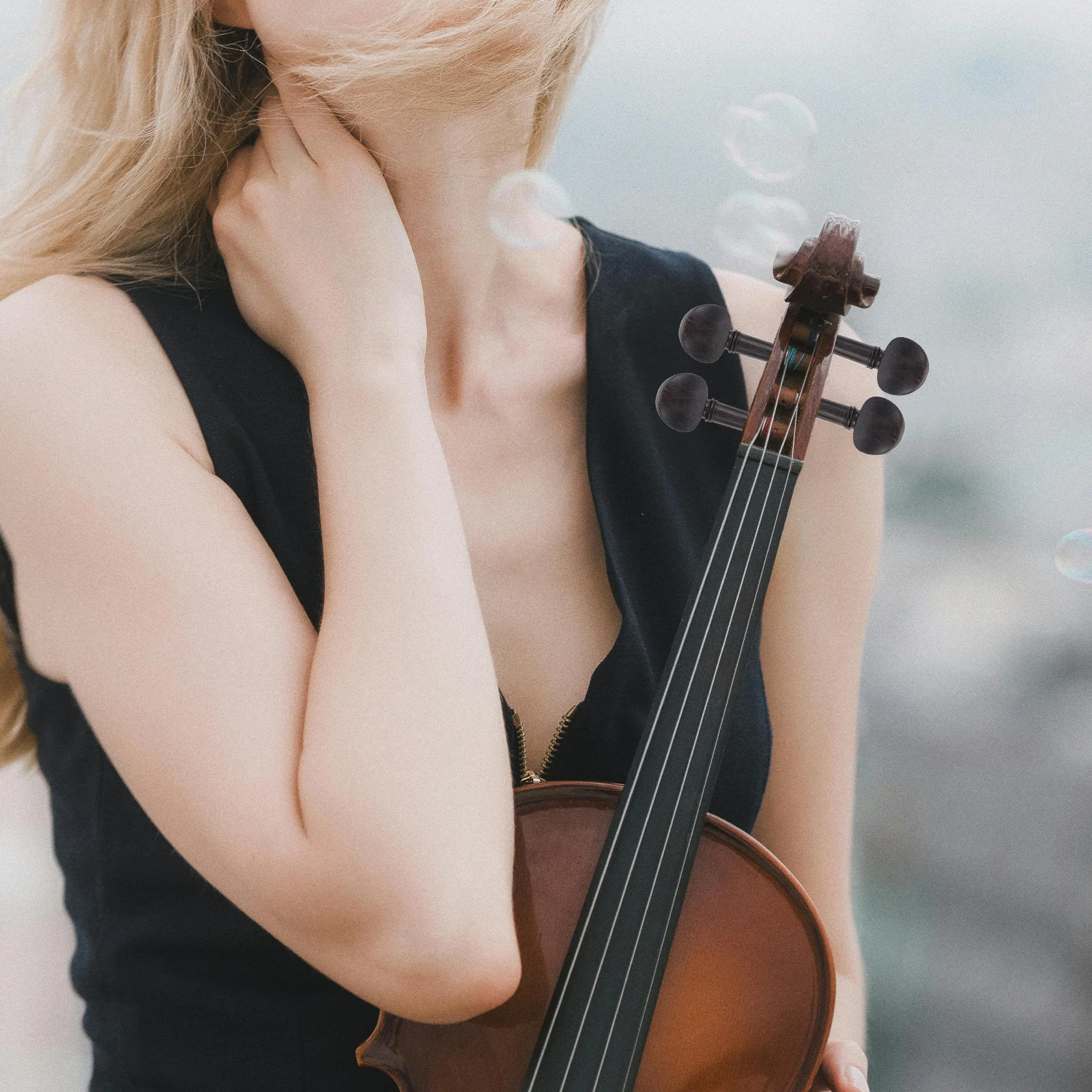 

1 set 1 Set Violin Pegs Ebony Wood For 4/4 Violin Tuning Pegs With Endpin Replacement Parts Accessories Musical Instrument Gear