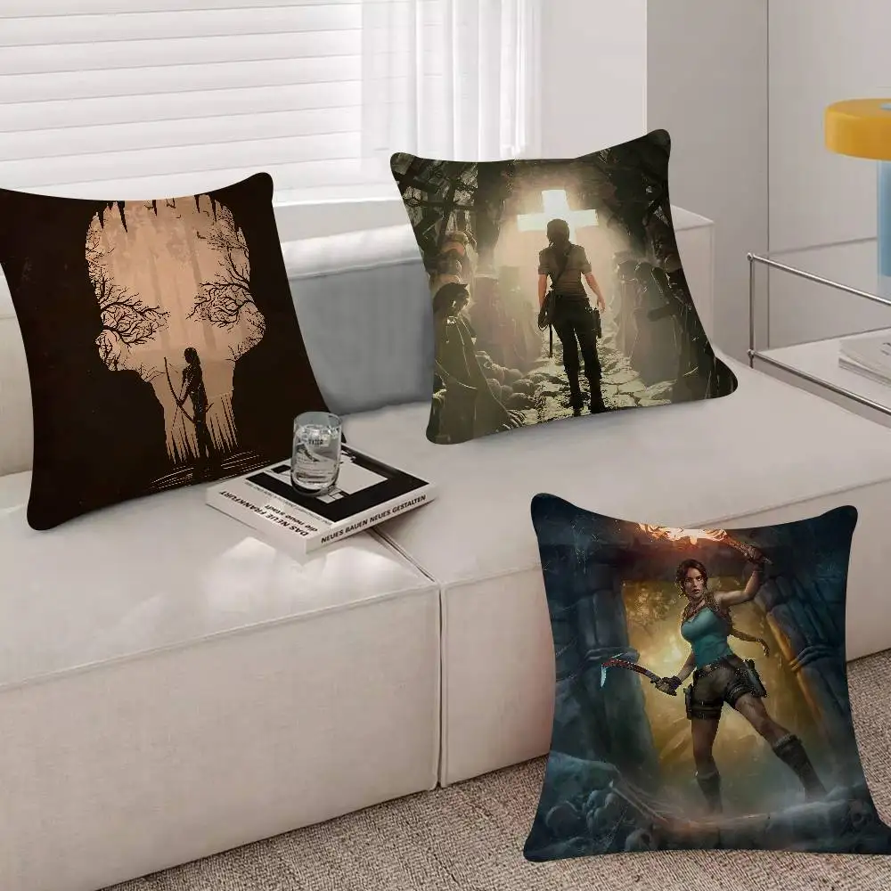Game L-Lara Croft T-Tomb Raider Pillow Case For Sofa Decor Car Office Room Printing Cushion Cover Decorations And Protector