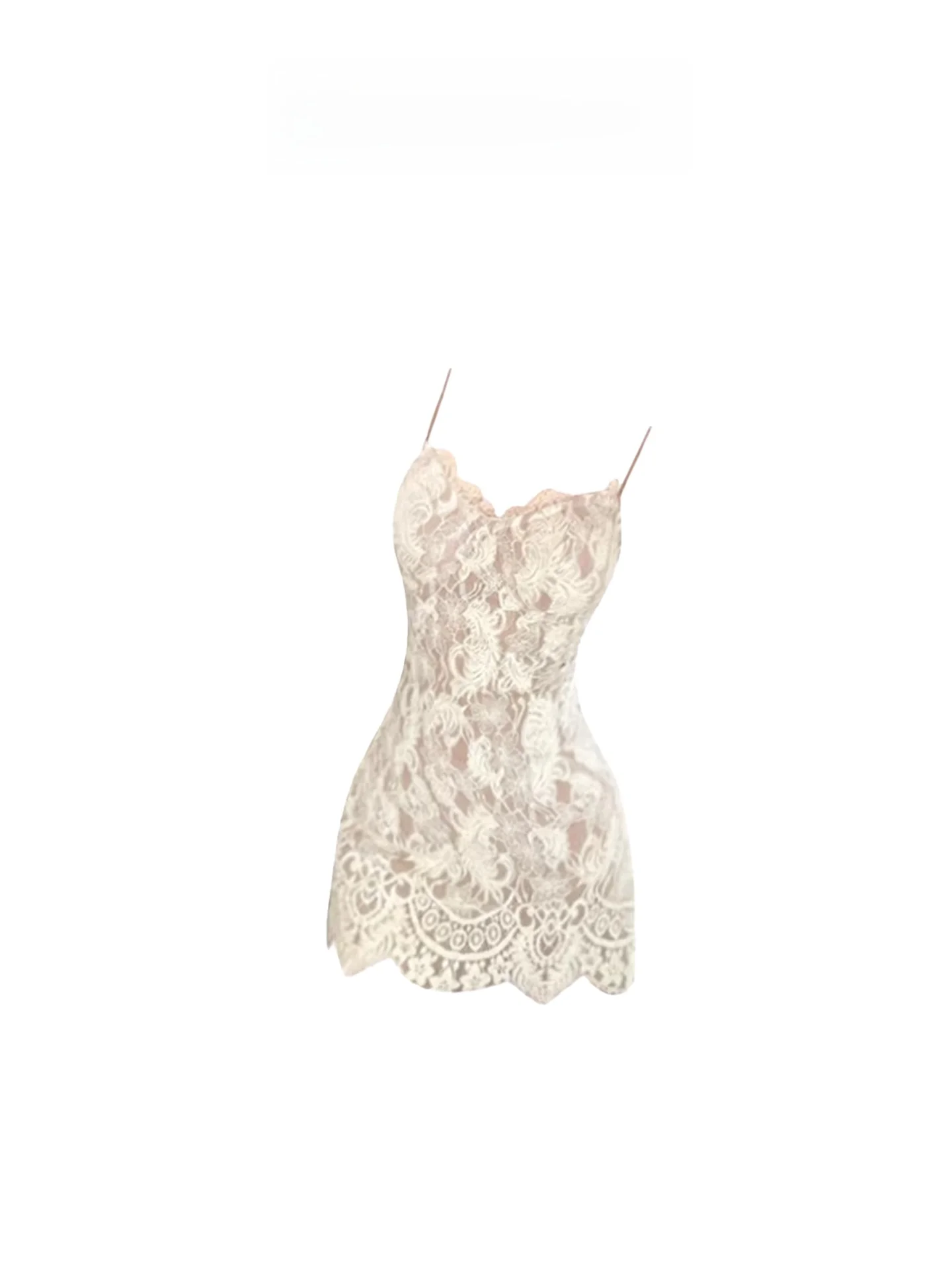 

HEZA Lace Trim Belted Dr Women's Summer Slim Fit Butt Covering Skirt Sexy Spicy Sle Knot Splice Fabric