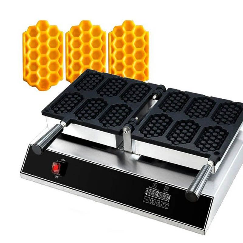 Electric Constant Temperature Honeycomb Sticks Waffle Making Machine 6PCS Non-Stick Pot Waffle Maker Machine