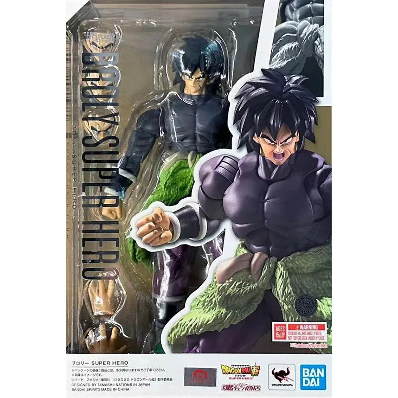 

Original BANDAI S.H.Figuarts Broly Super Hero Dragon Ball Black Hair In Stock Anime Action Collection Figures Model Toys