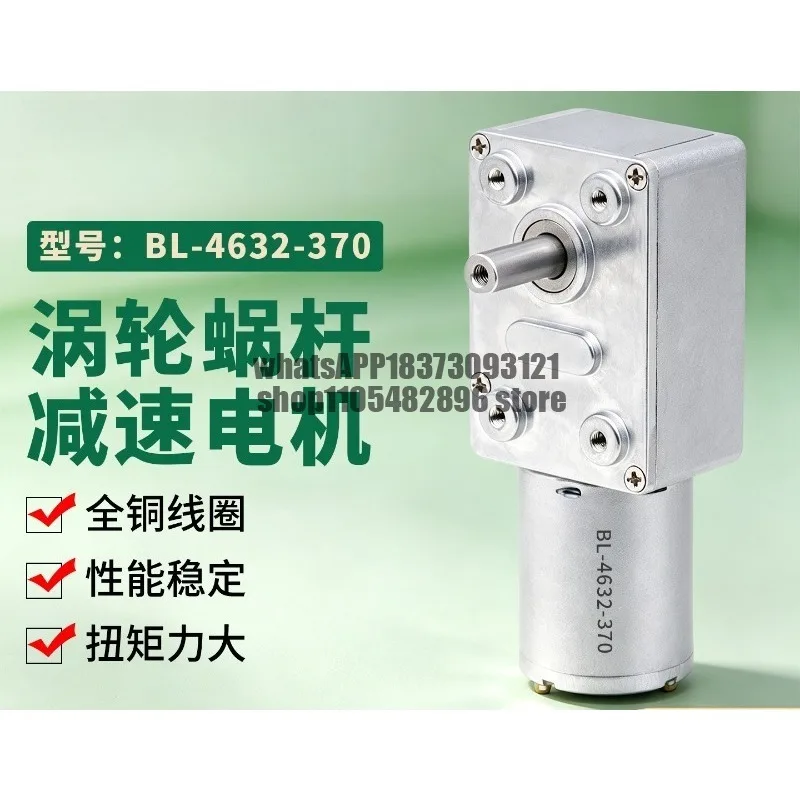 DC worm reducer motor 12V24V low speed forward and reverse self-locking
