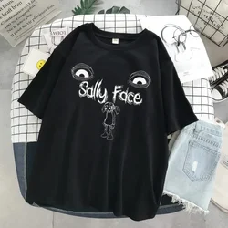 Sally Face Print T Shirt Women Funny Casual Short Sleeve T-shirt Summer Fashion Casual Tees Oversized T Shirt Street Clothes