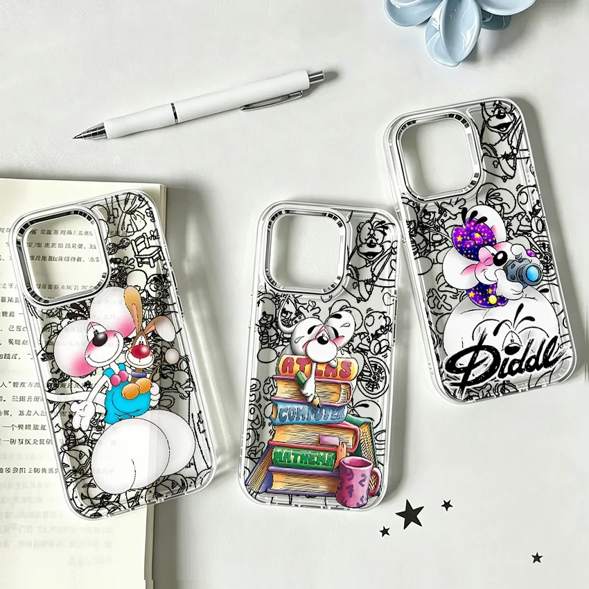 Cartoon D-diddls Phone Case for Samsung Galaxy S25 S24 S23 S22 S21 S20 Note20 FE Ultra Edge Plus 4G 5G Transparent Soft Cover