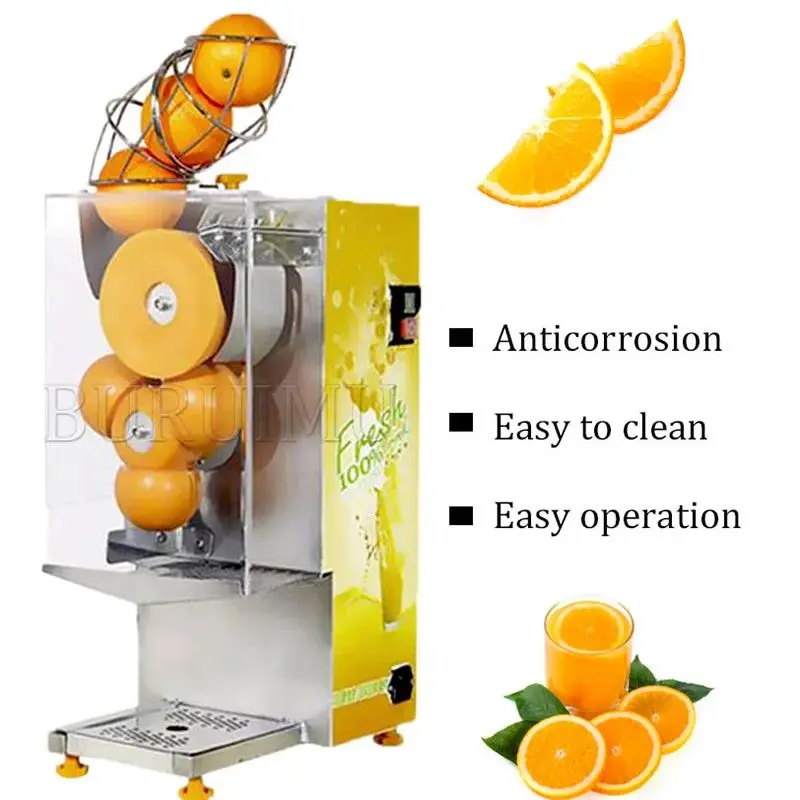 ماكينة تعبئة وتغطية عصير البرتقال الأوتوماتيكية ماكينة عصر الحمضيات الكهربائية التجارية ماكينة عصير بالضغط البارد
