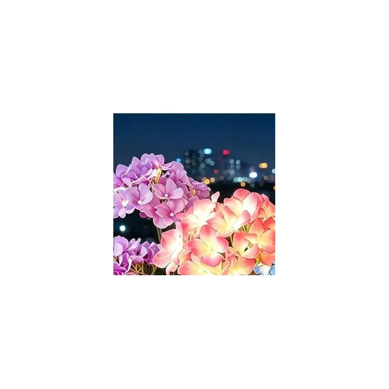 3-Head Fairy Hydrangea Lights Solar Powered Hydrangea Flower Light LED Flowers Stake Lights for Patio Yard Decor