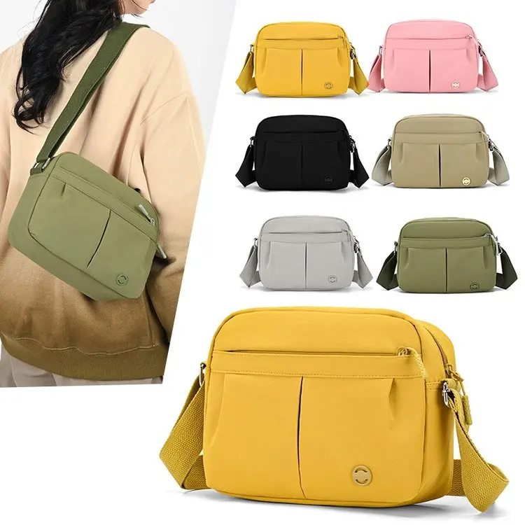Waterproof Oxford Cloth Crossbody Bag Casual Canvas Ladies Bag for Middle-Aged Mothers Small Size Multi-Functional Shoulder Bag