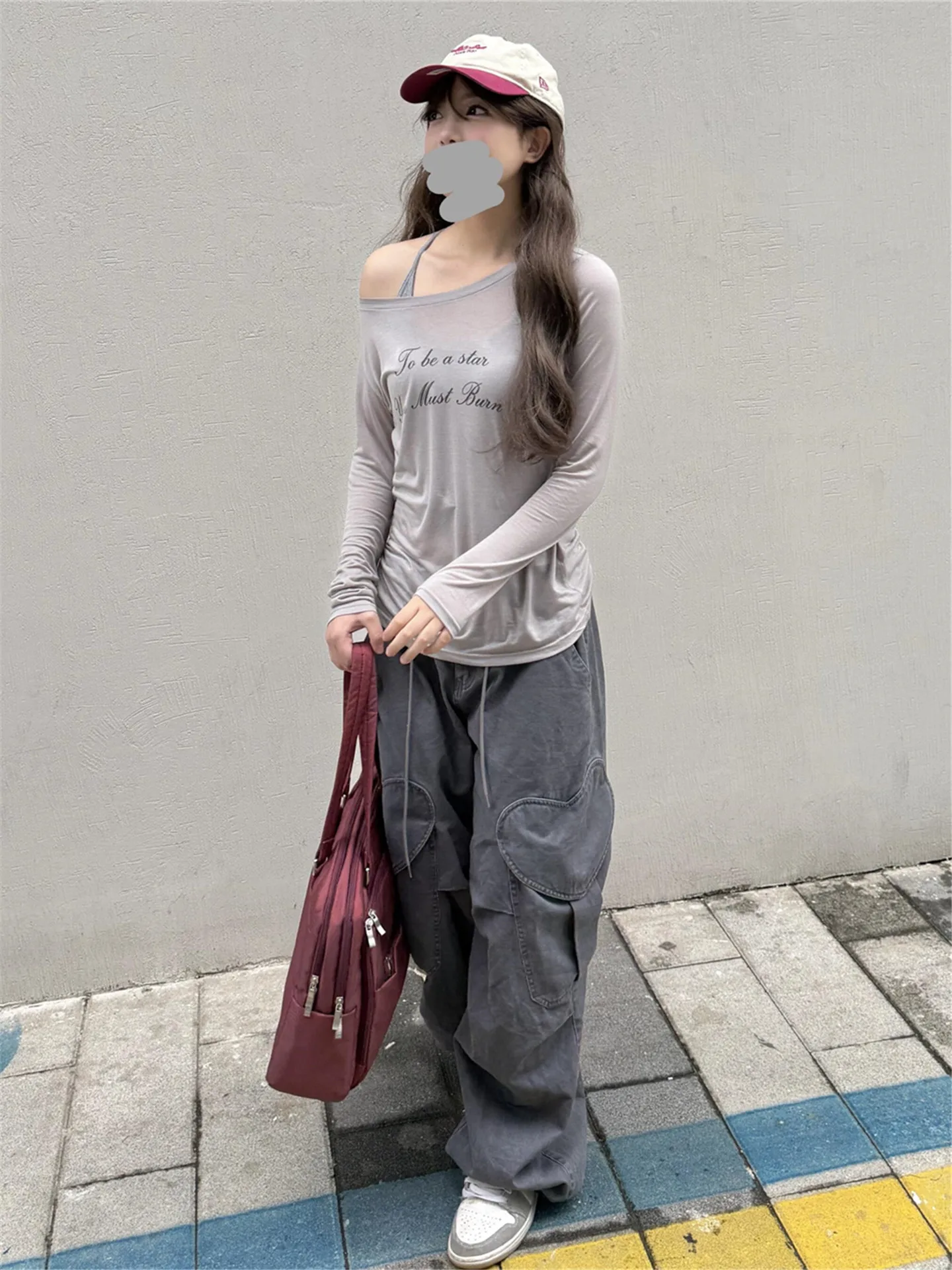 American Street Style Drawstring Workwear Jeans Women Summer Loose Slim Multi Pocket Tall Extended Wide Leg Pants