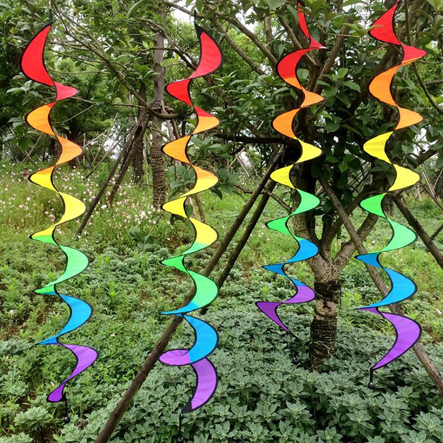 Outdoor Colorful Fabric Wind Spinner Store Celebration Party Carnival Rotating Hanging Decoration Camping Tent Warning Decorative Strip