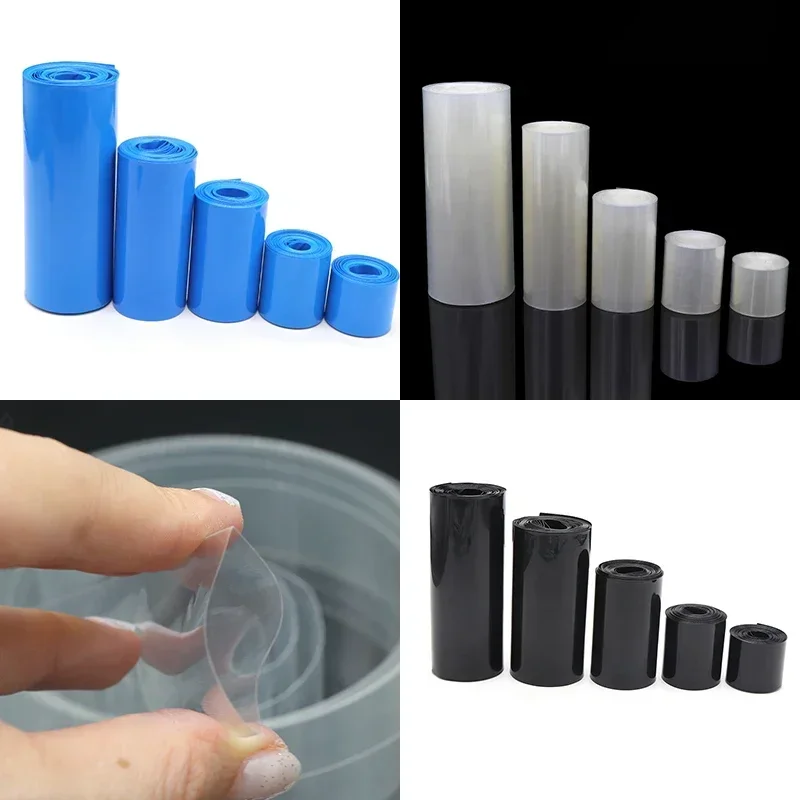 1/10m 18650 Lipo Battery PVC Heat Shrink Tube Pack Width 45mm ~ 500mm Insulated Film Wrap Lithium Case Cable Sleeve Dia 29~318mm