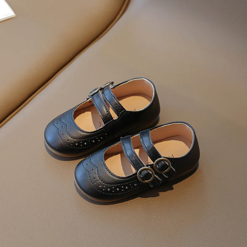 

Fashionable Children's Single Shoes Solid Color Leather Shoes KIDS Princess Shoes Breathable Casual ShoesGirls' Walking Shoes