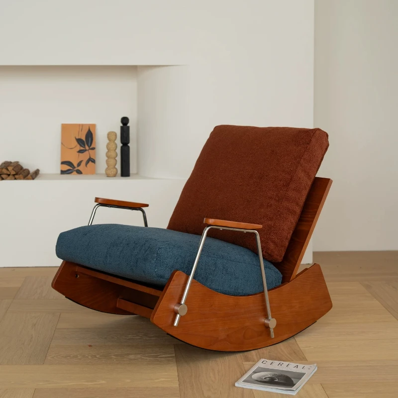 Color matching version Modern simple rocking chair Living room leisure chair Fabric home lazy chair