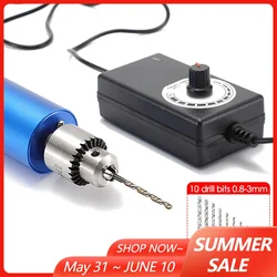Electric Mini Hand Drill 385 Motor Brushless Variable Speed Electric Rotary Tool Powerful Cutting Polishing Grinder Engraver