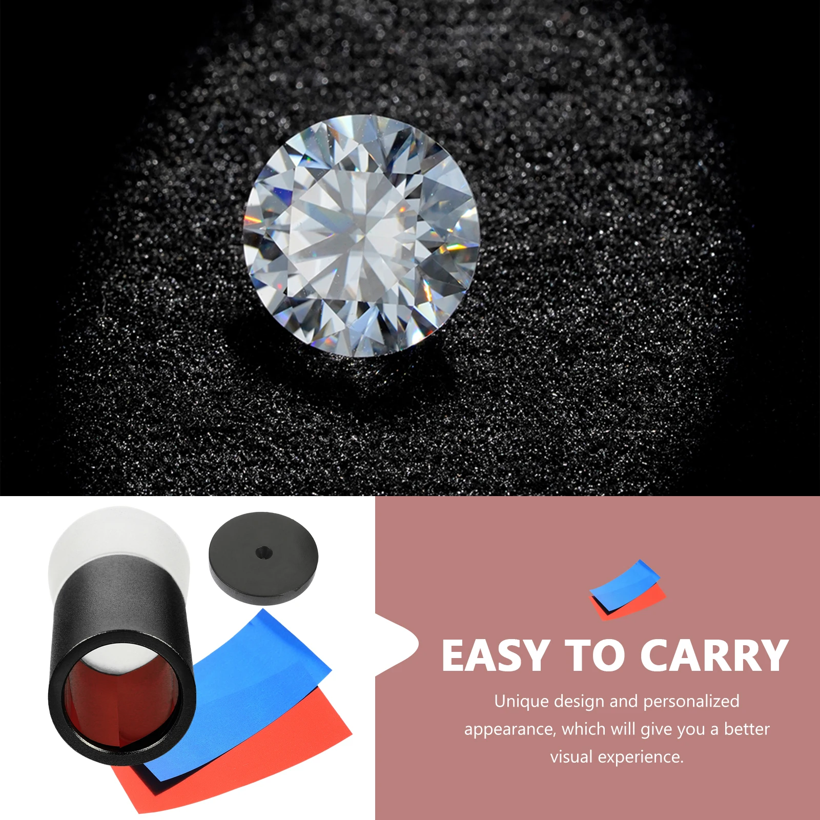 

Premium Diamond Detection Magnifying Glass Jewelry Loupe Portable Microscope Magnifier For Gemstone Inspection Multi-Functional