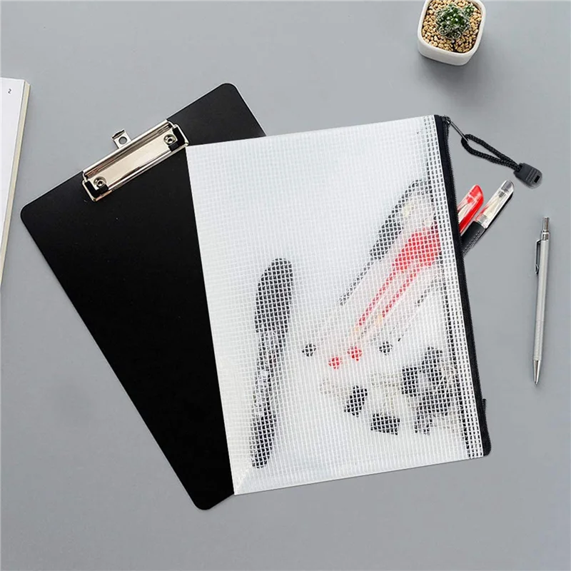 

EDT-90 Pack A5 Mesh Zipper Pouch,Zipper File Bags, Board Games Storage Bags For School Office Supplies And Travel