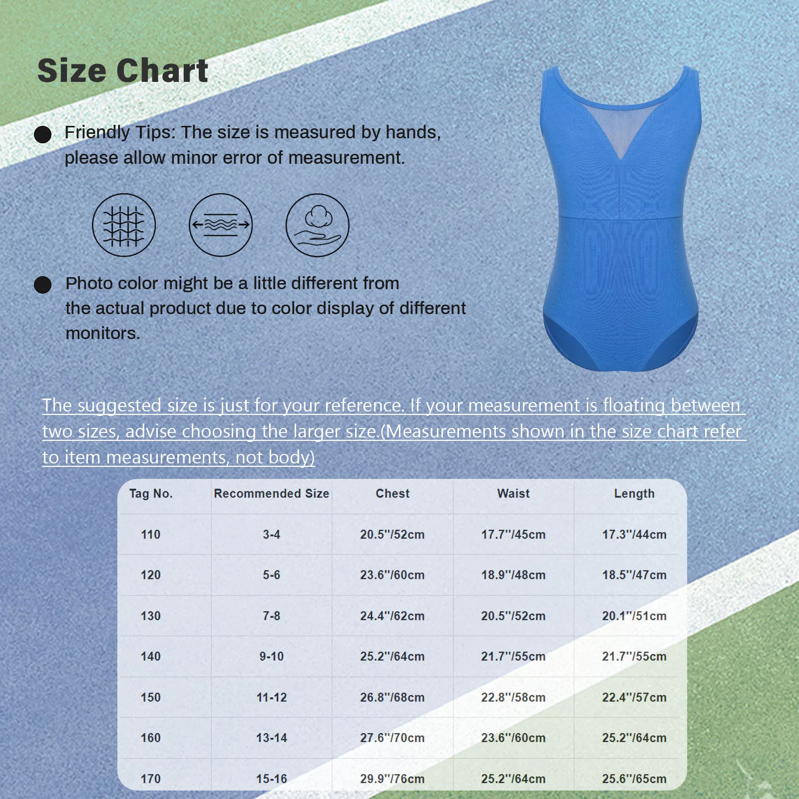 Girls Ballet Bodysuit Kids Ballet Leotard Sleeveless Mesh Patchwork V-Back Gymnastics Leotard Dance Clothing Ballerina Dancewear