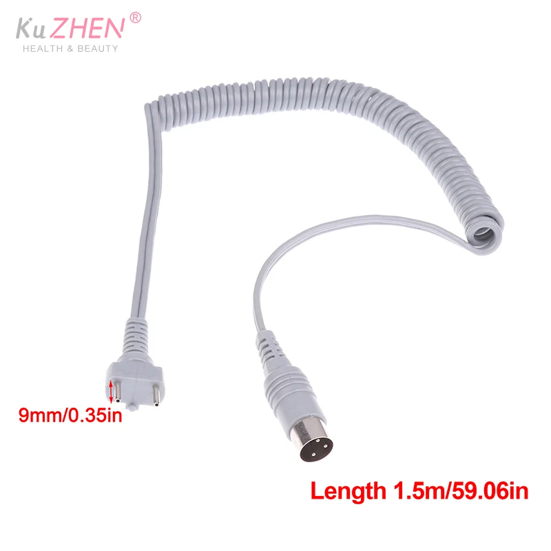 1.5M gris 3 broches 9mm pour fort 210 204 90 105L 102L poignée de clou ligne de connexion câble d'alimentation électrique manucure perceuse fil à ressort