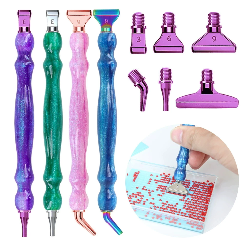 DIAPAI New Threaded Bits Accessories Embroidery Pen，Diamond Painting Dot Drill Tool，Multifunctional Metal Screw Thread Tips