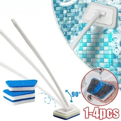 Bathroom Wall Brush Multi-function Cleaning Brush Long Handle Replaceable Household Bathtub Ceramic Tile Wall Glass Sponge Brush