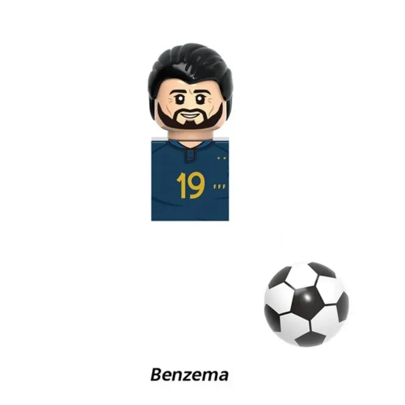 2023 NEW World Famous Football Players Figurine Messi Ronaldo Neymar Lewandowski Mini Action Building Block Model Toy Kids Gifts