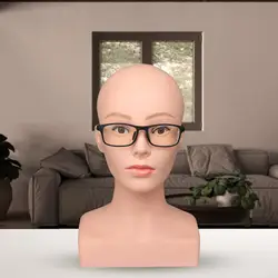 Model Head Wig Display Head Soft Touch Manikin Female Mannequin Stand and Holder Head Mold for Home Mask Hair Hats Glasses