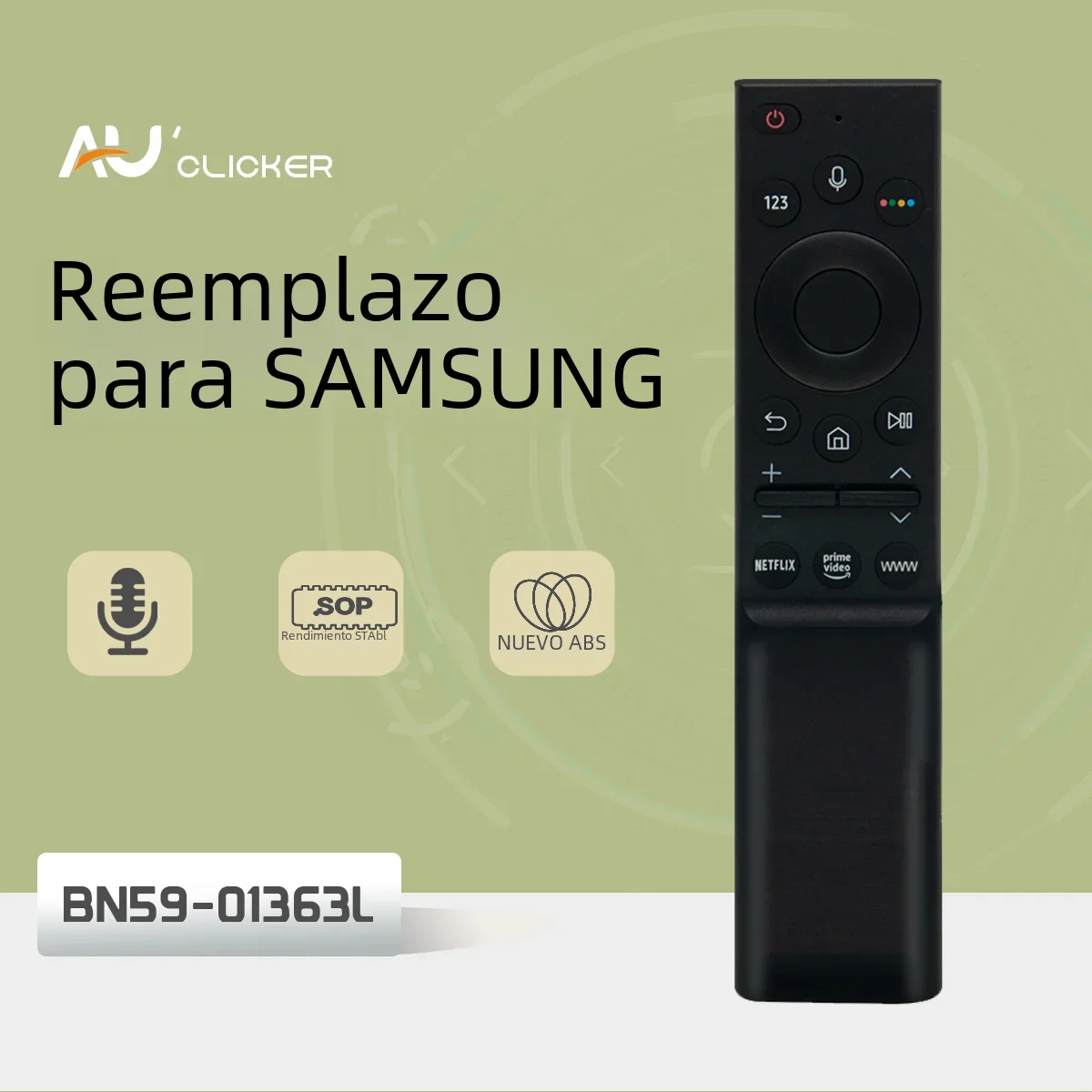 BN59-01363L Control remoto por voz de TV inteligente Compatible con Samsung Smart TV serie NEO QLED/QLED para QN43LS03AAFXZA QN55LS03AAFXZ