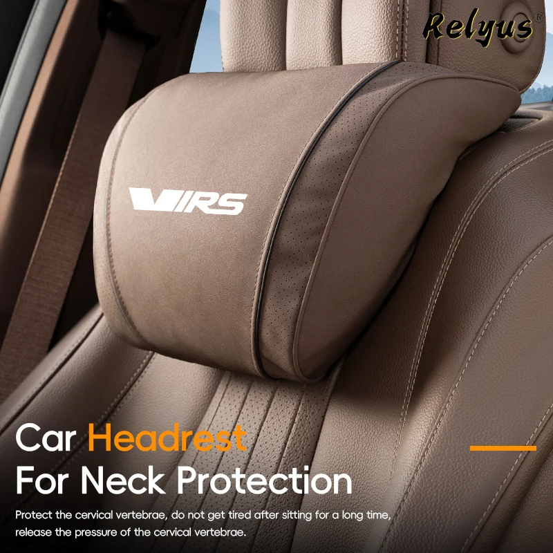 Car Nappa Headrest 3D Comfortable Neck Pillows Seat Support For Skoda VRS Octavia Fabia Kamiq Karoq Kodiaq Rapid Superb 2 3 3V