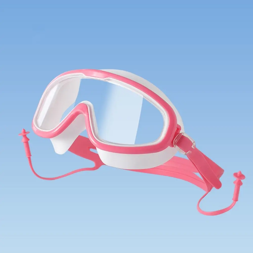 Swimming Tools Big Frame Swimming Goggles Anti Fog With Earplugs Swim Glasses Anti-UV Silicone Diving Eyewear Swimming Beginner