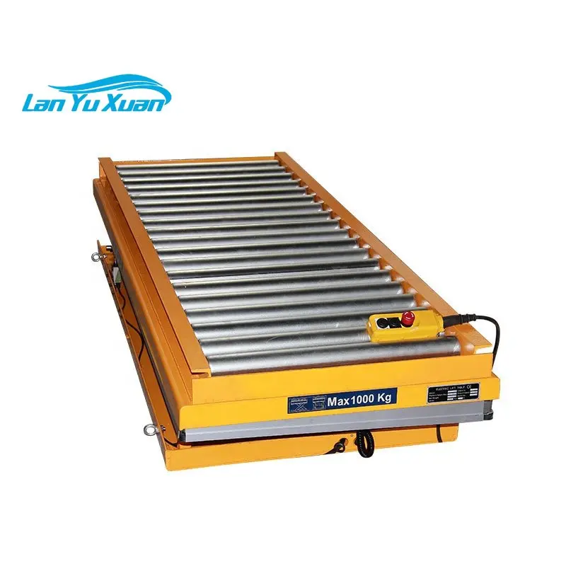 Stationary scissor lift table Platform with rollers