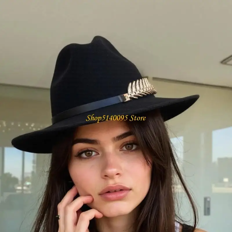 

DXAE Classical Homburg Hat Panama Hat Gift for Boyfriend Cowboy Hats Wide Brimmed