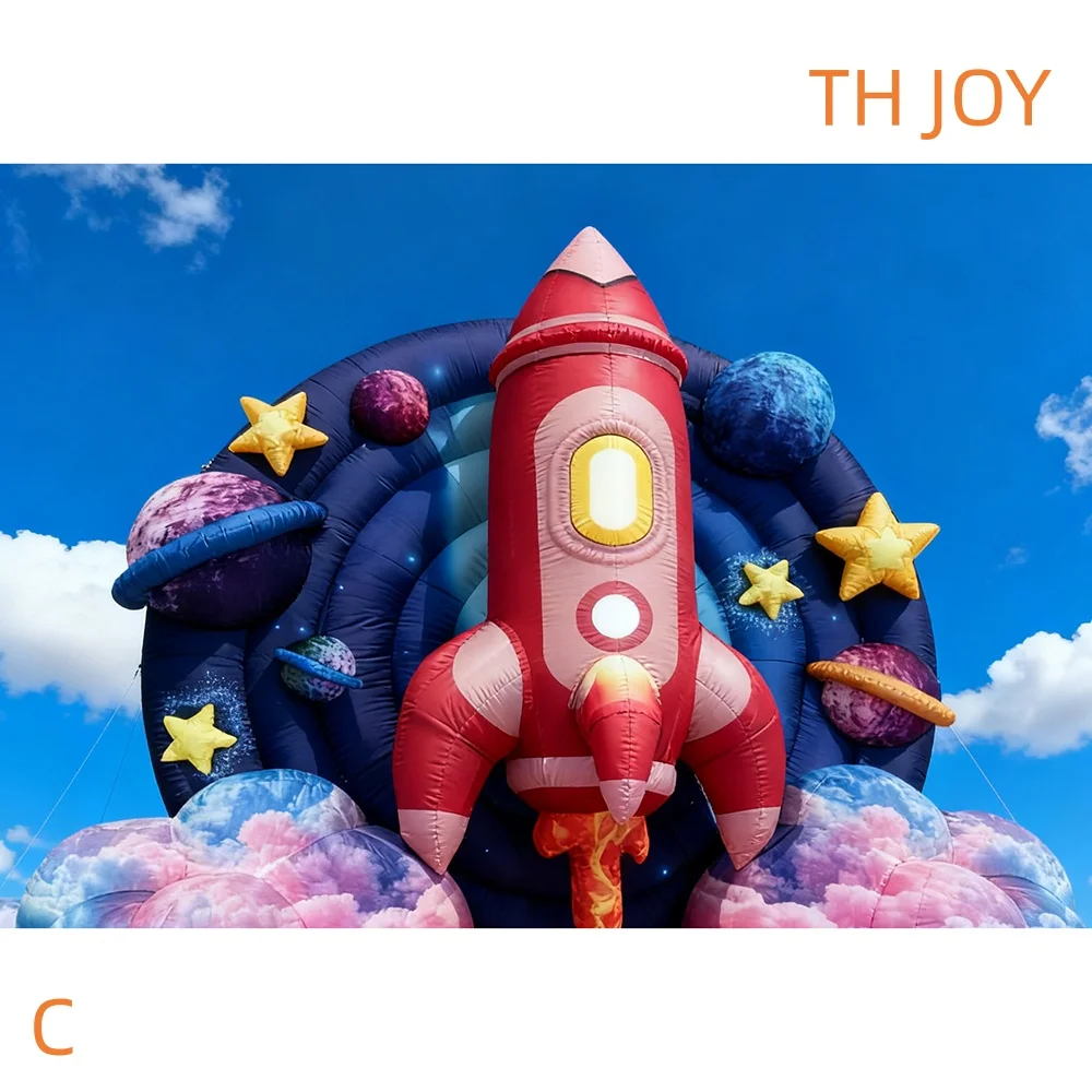 fast air ship to door,Outdoor Advertising Exhibition Event Inflatable Space Shuttle Rocket Model