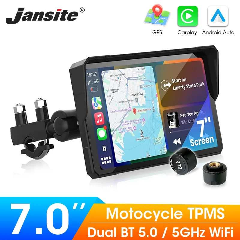 5/7'' Portable Motorcycle Carplay Display Screen Android Auto Digital Motobike Dashboard Navigation Waterproof Moto Accessories