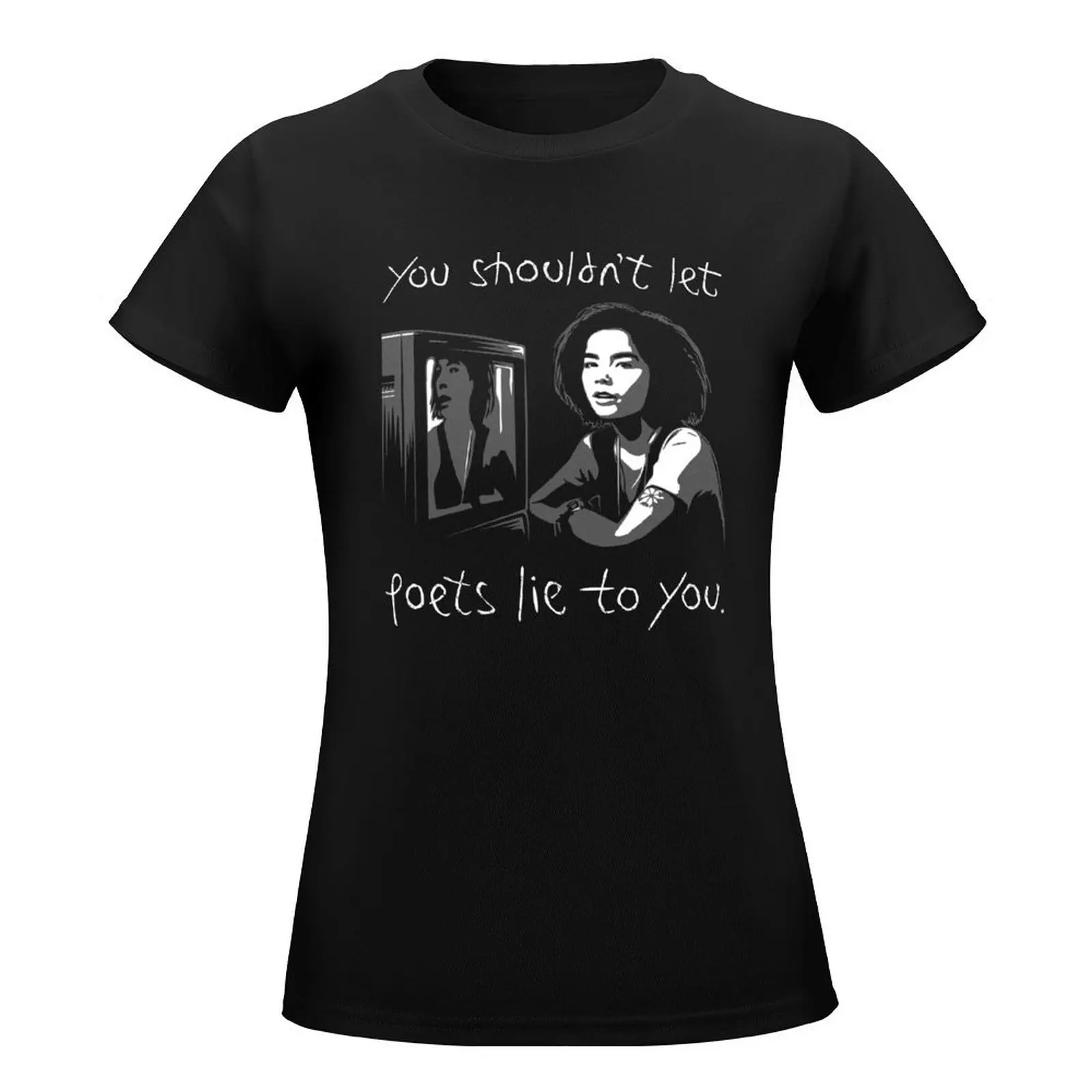 Bj?rk on Poets and Television T-Shirt cute tops Blouse Women's clothing