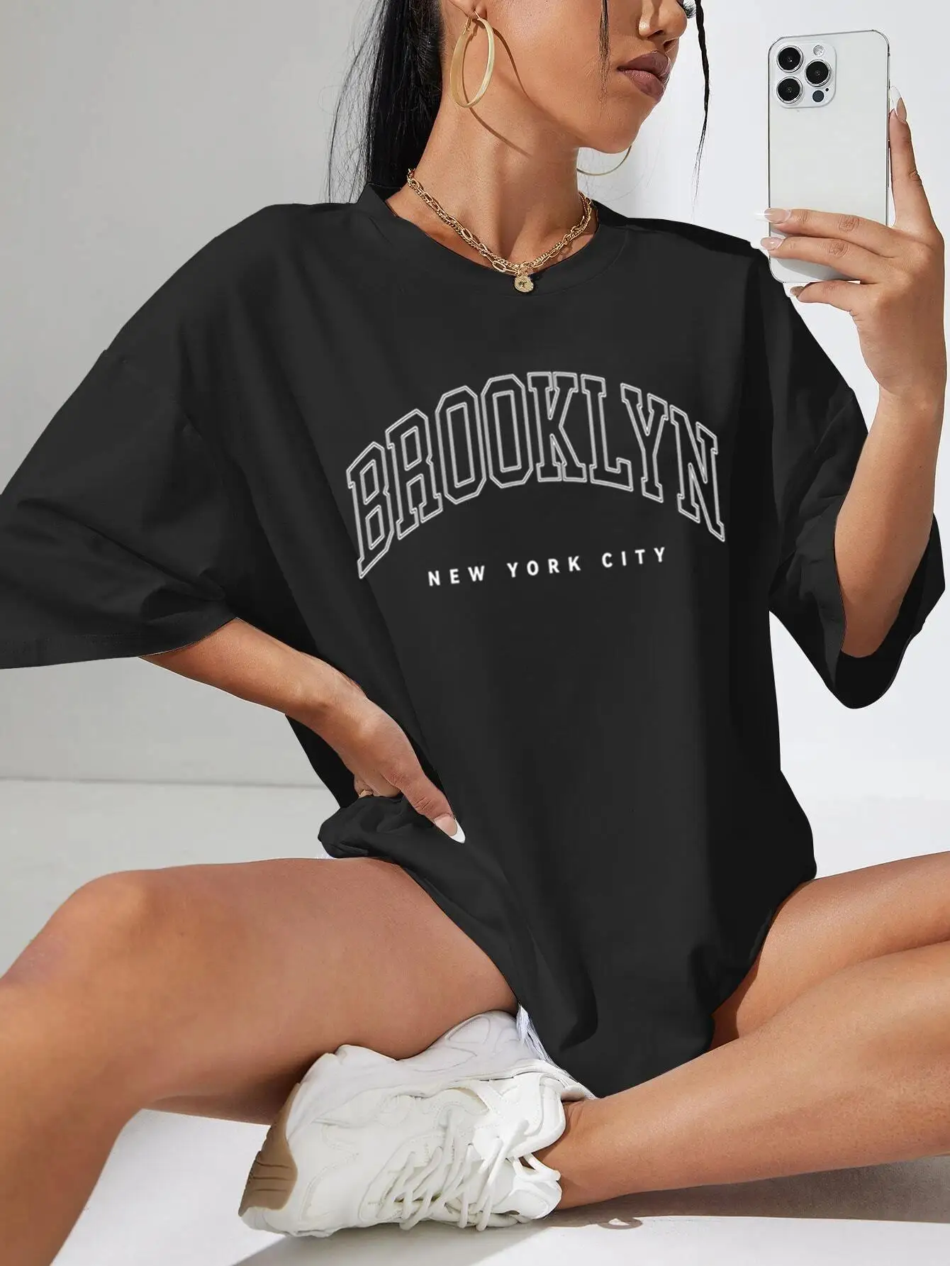 Brooklyn, New York City Printed Tshirts Women Fashion Cotton Comfortable Tops O-Neck Casual Tee Shirtsummer Sports T-Shirts