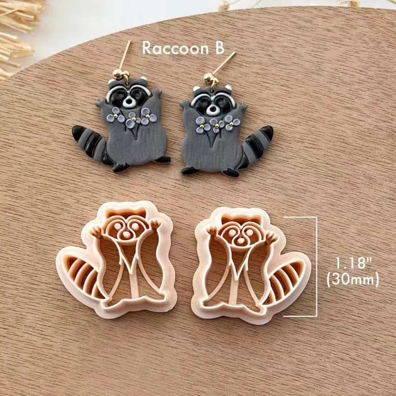 1 Para Szop Mysz Polymer Clay Cutter Cartton Animal Ceramic Pottery Clay dla DIY Kolczyk Biżuteria Wisiorek Ręczne cięcie Die — zdjęcie 5