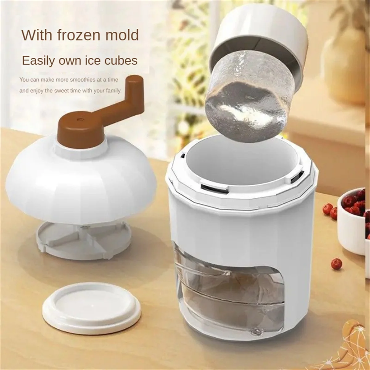 Ice Crusher Manual Rotary Ice Crusher Small Manual Shaving Ice Machine for Household Kitchen Handheld Snow