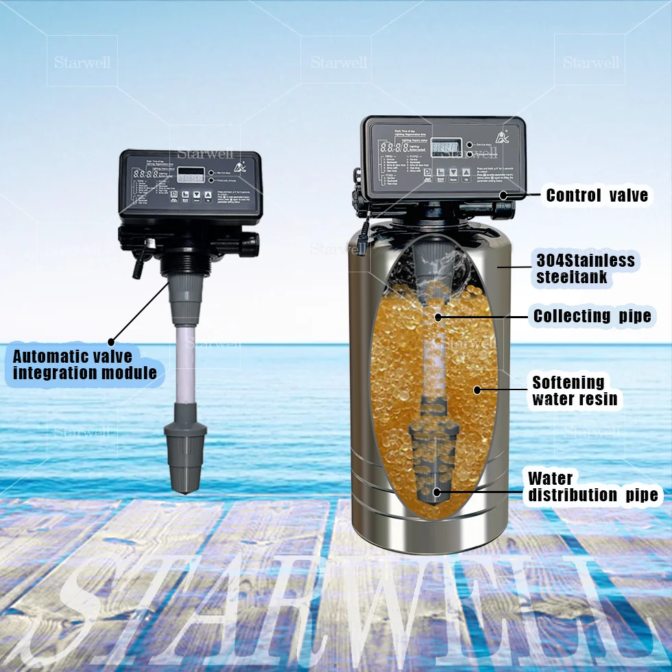 

STARWELL RSJ2000L Электрический самоочищающийся умягчитель воды из нержавеющей стали 304 с 2-летней гарантией для бытового использования и установки на улице