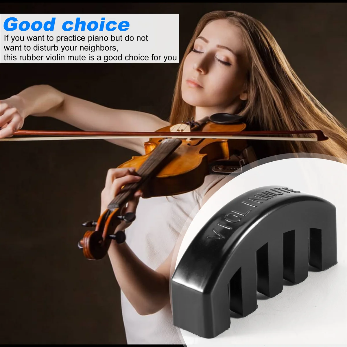 Продажи! Резиновый глушитель Mute 4/4 для скрипки, легкая практика, черный
